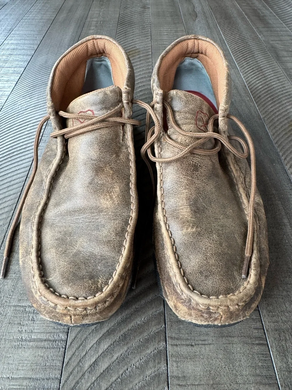 Twisted X Driving Leather Moccasin Chukka Distressed Boots Men’s Size 10.5